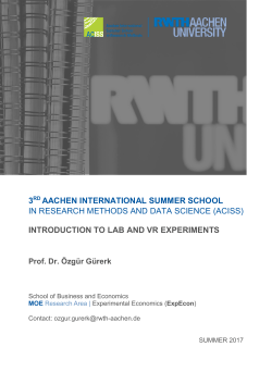 (aciss) introduction to lab and vr experiments
