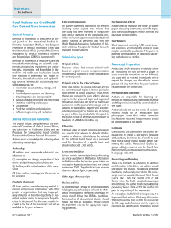 1 Instructions to Authors Good Medicine and Good Health Care