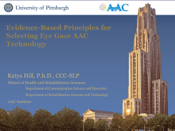 Evidence-Based Principles for Selecting Eye Gaze AAC Technology