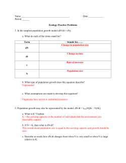 Population and Ecology Practice Problems w.answers