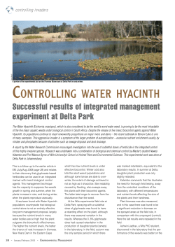 Controlling water hyaCinth - Invasive Species South Africa