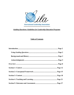 Guiding Questions - International Leadership Association