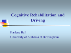 Cognitive Rehabilitation and Driving