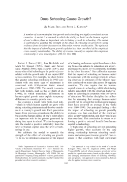 Does Schooling Cause Growth?