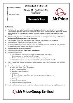 2016 &ndash; Research Task &ndash; Mr Price