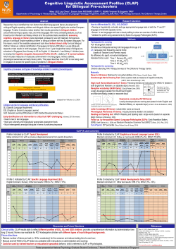 Cognitive Linguistic Assessment Profile (CLAP)