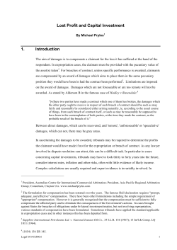 Damages in the International Arbitration Paper