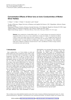 Concentration Effects of Silver Ions on Ionic Conductivities of Molten