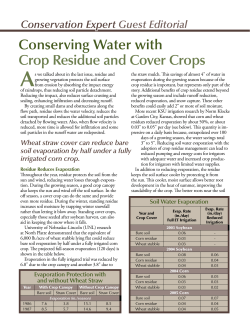 Conserving Water with Crop Residue and Cover Crops