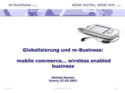 m-business .... what works, what not - Donau