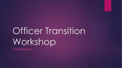 Officer Transition Workshop