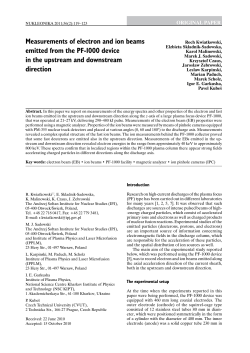 Measurements of electron and ion beams emitted from the PF
