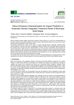 Odour Emissions Characterization for Impact Prediction in