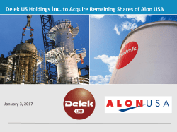 Delek US Acquires Remaining Interest in Alon USA