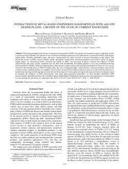 Interactions of metal‐based engineered nanoparticles with aquatic