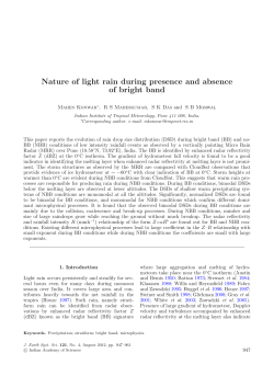 Nature of light rain during presence and absence of bright band