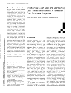 Investigating Search Costs and Coordination Costs in Electronic