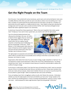 Get the Right People on the Team