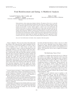 Food Reinforcement and Eating - Indiana University Bloomington
