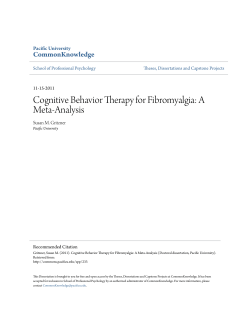 Cognitive Behavior Therapy for Fibromyalgia: A Meta