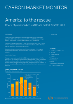 CARBON MARKET MONITOR America to the rescue