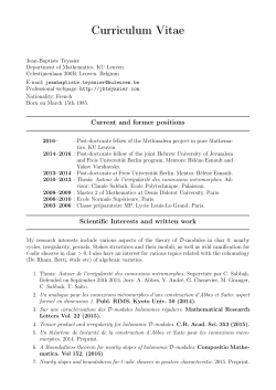 Curriculum Vitae - Jean