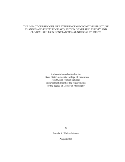the impact of previous life experience on cognitive structure
