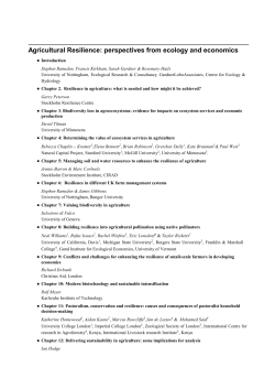 Agricultural Resilience: perspectives from ecology and economics