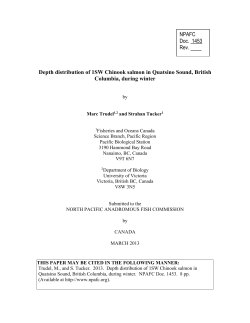 NPAFC Doc. 1453 Rev. Depth distribution of 1SW Chinook salmon