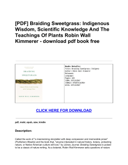 Braiding Sweetgrass: Indigenous Wisdom, Scientific