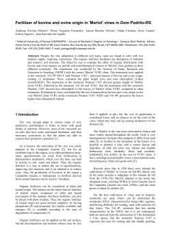 Fertilizer of bovine and ovine origin in `Merlot` vines in Dom Pedrito-RS