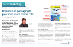 "Barcodes on packaging to play `even more critical role` "