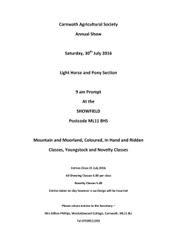Carnwath Agricultural Society Annual Show Saturday, 30 July 2016
