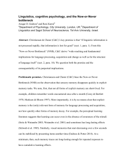 Linguistics, cognitive psychology, and the Now-or