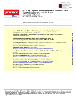 Use of U.S. Croplands for Biofuels Increases Greenhouse Gases