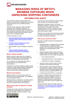Managing Risks of Methyl Bromide Exposure when Unpacking