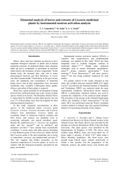 Elemental analysis of leaves and extracts of Casearia