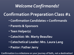 Confirmed in the Spirit