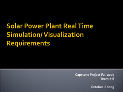 Solar Power Plant Real Time Simulation/ Visualization Requirements
