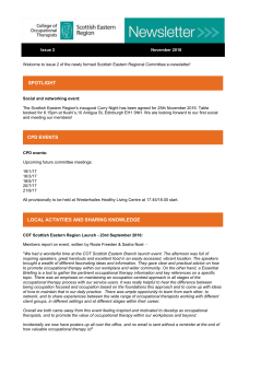 Issue 2 November 2016 Welcome to issue 2 of the newly formed