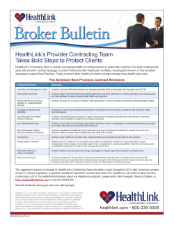 HealthLink`s Provider Contracting Team Takes Bold Steps to Protect
