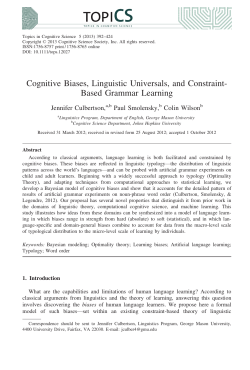 Cognitive Biases, Linguistic Universals, and ConstraintBased