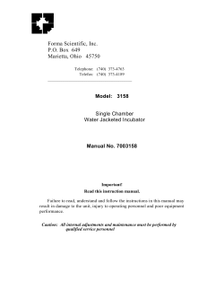 Forma Model 3158 Manual