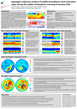 Upper stratospheric trajectories and PV Bern: Temperature, water