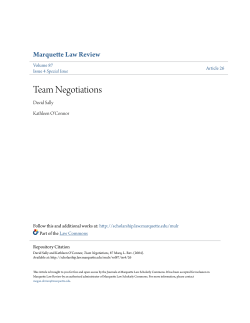 Team Negotiations - Marquette Law Scholarly Commons