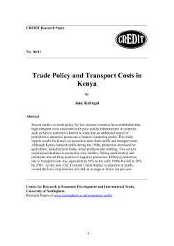 Trade Policy and Transport Costs in Kenya