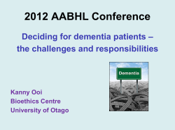 Slide 1 - Australasian Association of Bioethics and Health Law