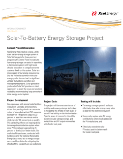 Solar-To-Battery Energy Storage Project