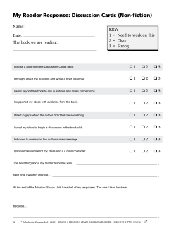 I chose a card from the Discussion Cards deck. I thought about the