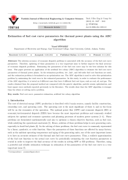 Estimation of fuel cost curve parameters for